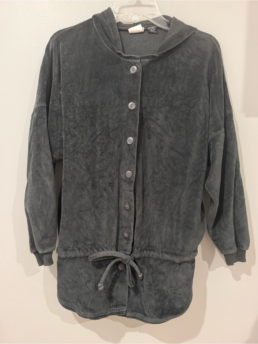 Vintage Paul & Duffier Velour Button-Up Hoodie